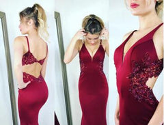 Shop Red Mermaid Prom Dress with Delicate Lace Appliques at Waist,GDC1348-Dolly Gown