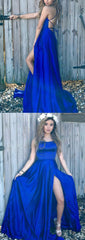 Shop Royal Blue Low Back Long Prom Dress Simple&Elegant,Robe de Bal Bleu,GDC1022-Dolly Gown