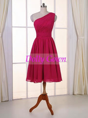 Short Bridesmaid Dresses One Shoulder Bridesmaid Dresses Hot Pink Bridesmaid Dresses 1Q1A0572