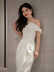 Simple Ankle Length Vintage Wedding Dress - DollyGown