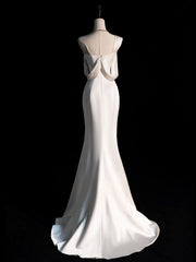 Simple Dupion Silk Mermaid Wedding Dress - DollyGown