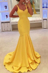 Simple Bodycon Yellow Prom Dress Trumpet Long Senior Graduation Prom Dress,GDC1148