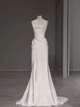 Sheath Simple Silk Wedding Dress - DollyGown