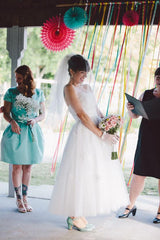 Strapless Country Style Tea Length Tulle Short 1950s Retro Wedding Dress,20102818