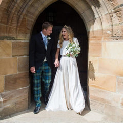 Stylish Overlap Front Loose Crop Top Wedding Dress Bridal Separates online,20082673