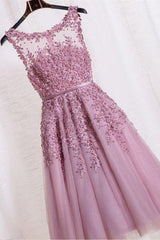 Tea Length Prom Dress Modest Prom Dress Lace Prom Dress High Neck Prom Gown,Fs008
