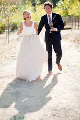 Trendy Country Style Tulle Skirt Two Piece Wedding Dress,Casual Style Bridal Separates,20082350