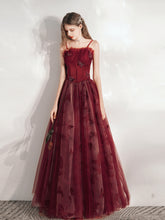 Unique Long Maroon Prom Dress - DollyGown