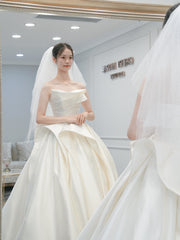 Strapless Princess Silk Ball Gown Wedding Dress - DollyGown
