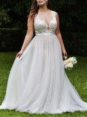 Unique Romantic Tulle Plus Size Wedding Dress,Robe De mariee, GDC1087