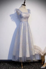 Vintage Inspired Tulle Tea Length Prom Dress - DollyGown