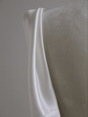 Vintage Sheath Silk Wedding Dress with Long Sleeves - DollyGown