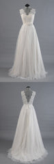A line Wedding Dess,Romantic Wedding Dress,Lace Top Wedding Dress,Wedding Dress Backless,WD009-Dolly Gown