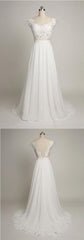 See Through Lace Top Wedding Dress A-Line Chiffon Beach Wedding Dress WS022-Dolly Gown