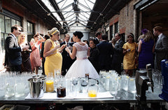 Polka Dot Wedding Dress Tea Length Wedding Dress 50s Wedding Dress WS042-Dolly Gown