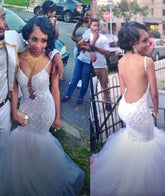 Backless Wedding Dress,Sexy Wedding Dress,Wedding Dress for Curvy Women,Mermaid Wedding Dress,WS062-Dolly Gown