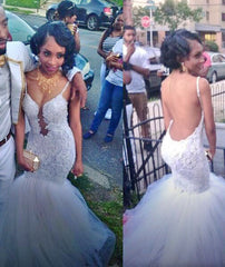 Backless Wedding Dress,Sexy Wedding Dress,Wedding Dress for Curvy Women,Mermaid Wedding Dress,WS062-Dolly Gown