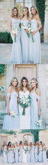 Light Blue Boho Bridesmaid Dresses Long for Rustic Wedding Maid of Honor Dresses,FS068-Dolly Gown