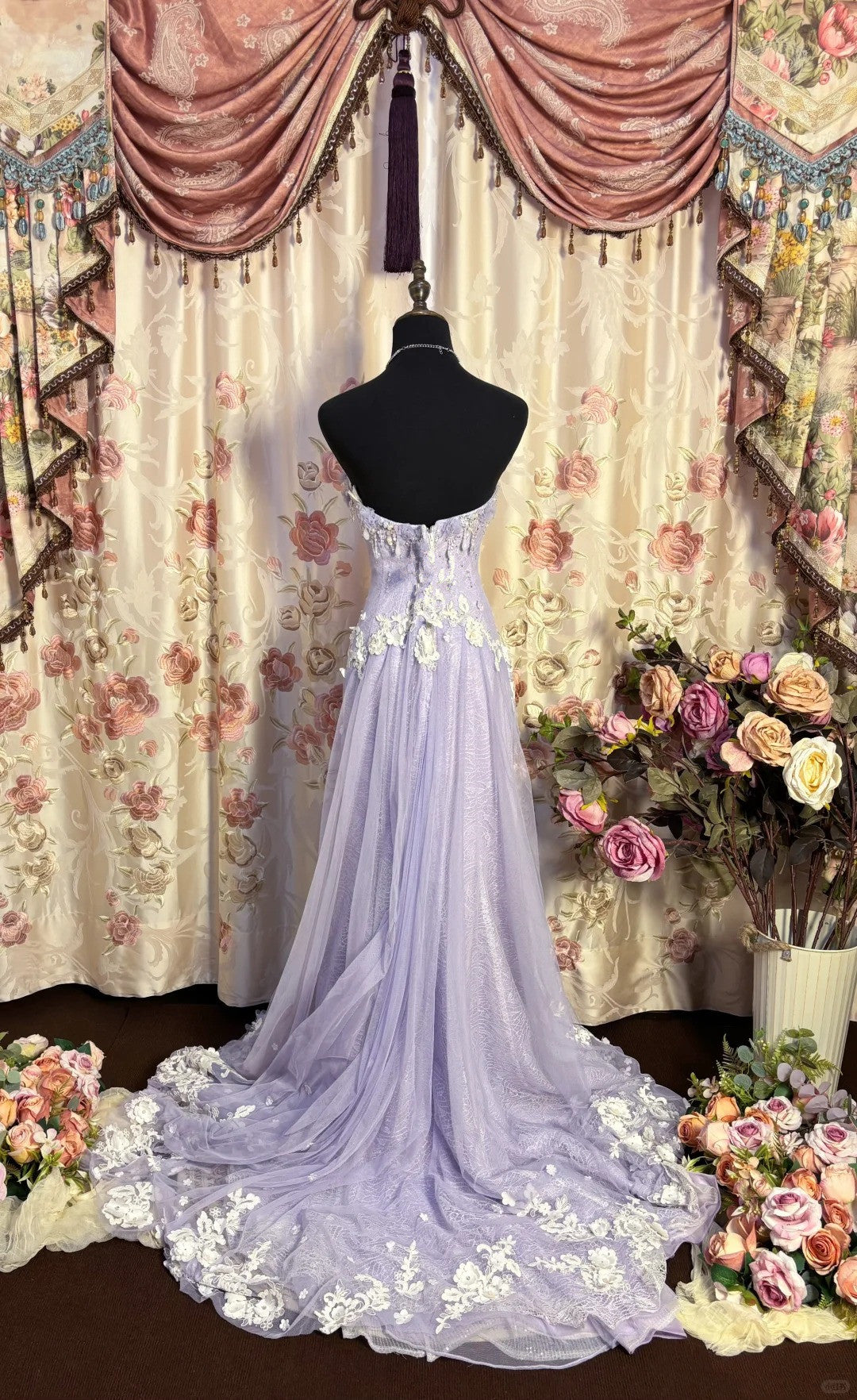 Elegant Hot Pink Mermaid Long Evening Prom Gown Formal Dress