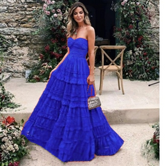 Fashionable Long Red Evening Prom Dress