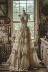 Gorgeous Sweetheart Layered Tulle Long Prom Evening Dress