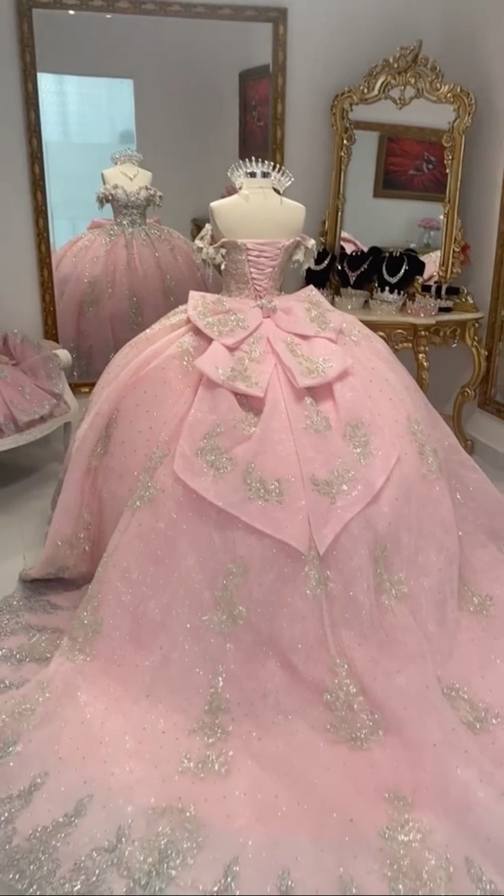 Pink A Line Princess Quinceanera Dress Ball Gown Sweet 16 Dresses