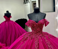 Princess Quinceanera Tiered Ruffle Tulle Ball Gown with Appliqué