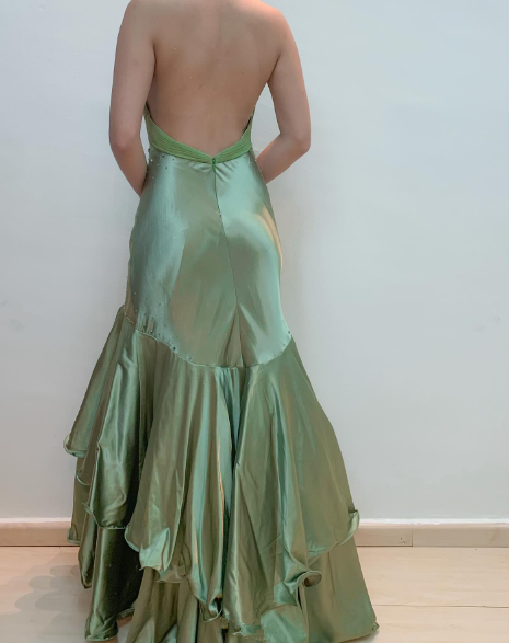 Green Vintage Beaded Long Formal Gown Evening Dress Green Vintage Beaded Long Formal Gown Evening Dress