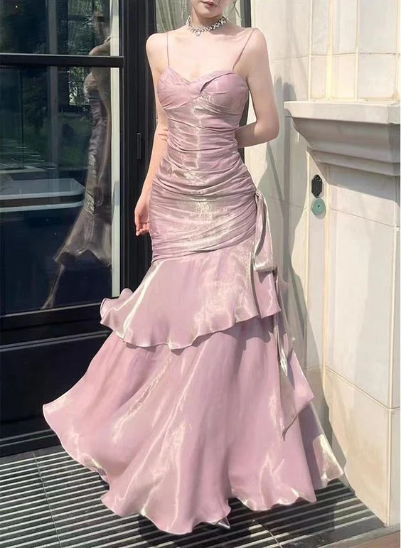 Chic Green Strap Sweetheart Long Formal Evening Prom Dress