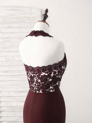 Elegant Burgundy Lace Mermaid Prom Dress: Perfect Bridesmaid Gown for Special Occasions