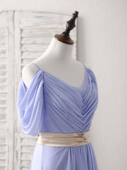 Elegant V-Neck Off-Shoulder Chiffon Long Prom Dress Evening Gown