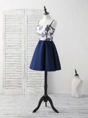 Elegant Sweetheart Dark Blue Short Prom Dress | Royal Blue Homecoming Gown