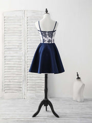 Elegant Sweetheart Dark Blue Short Prom Dress | Royal Blue Homecoming Gown