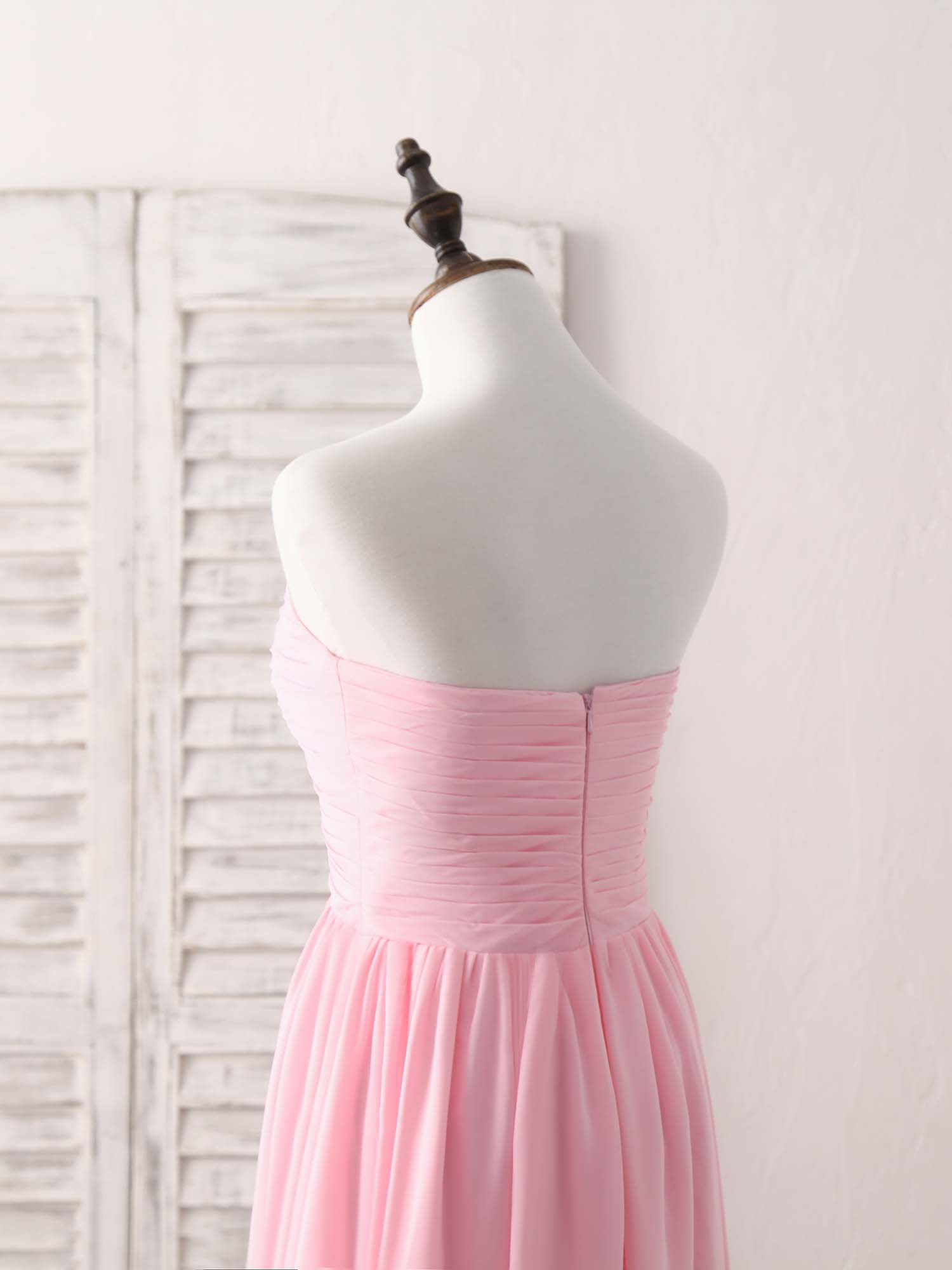 Elegant Pink Sweetheart Chiffon High-Low Prom Bridesmaid Dress for Special Occasions