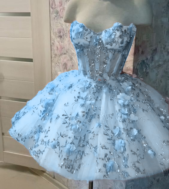 Vintage Short Pink Homecoming Dress with Flowers and Tulle Fabric