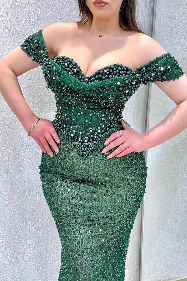Elegant Dark Blue Mermaid Prom Dress with Appliques and Straps