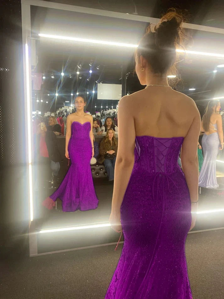 Elegant Hot Pink Mermaid Long Evening Prom Gown Formal Dress Elegant Hot Pink Mermaid Long Evening Prom Gown Formal Dress