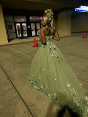 Elegant Green Off The Shoulder Long Prom Dress With Appliques