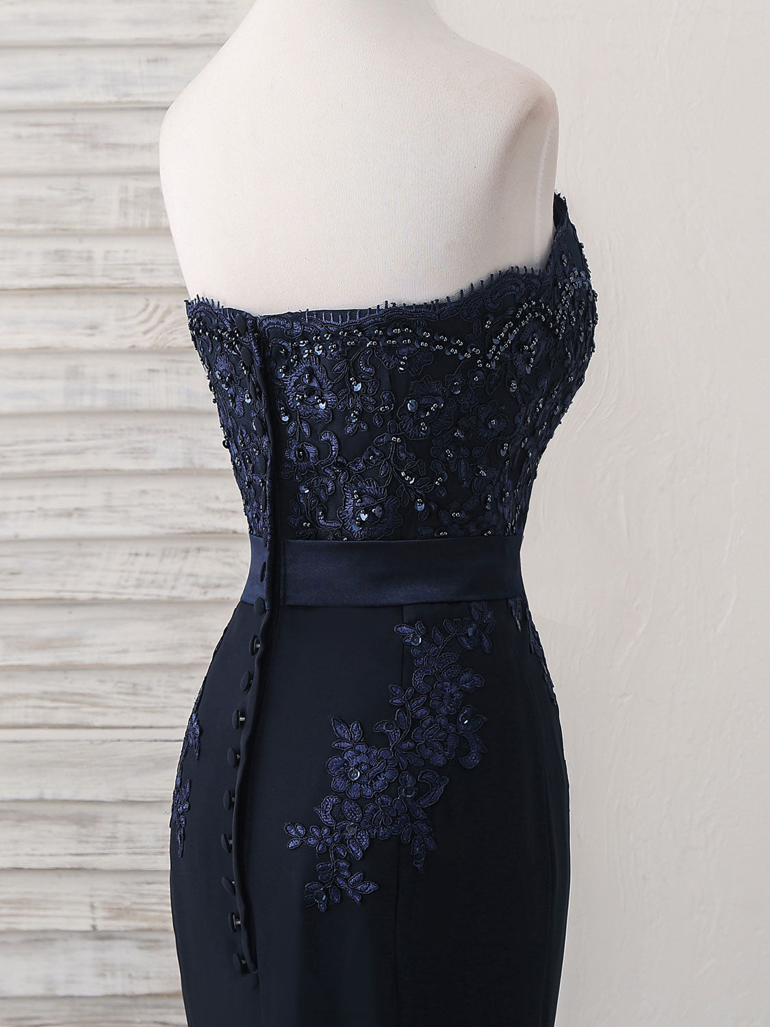 Elegant Dark Blue Sweetheart Mermaid Long Prom Evening Gown for Special Occasions