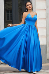 Dark Green V-Neck A-Line Beaded Prom Dress with Ruffles for Evening