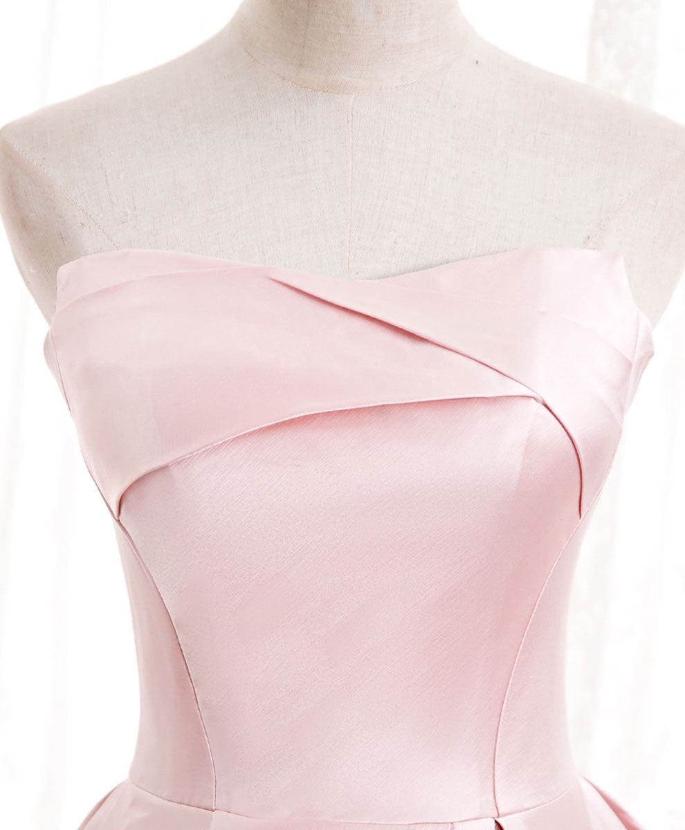 Beautiful Simple Pink Satin Long Prom Dress For Women