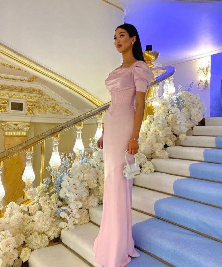 Pink Prom Dresses for Women Formal Party Evening Gowns Satin