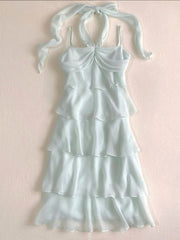Tiered Ruched Chiffon Vintage Homecoming Dress