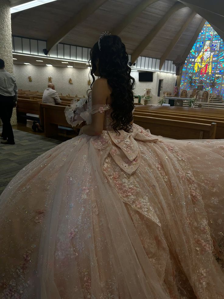 Pink Off-Shoulder Corset Quinceañera Ball Gown Tulle Dress