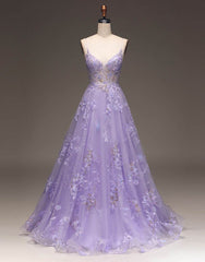 Romantic See Through A-Line Long Glitter Prom Dress With Appliques
