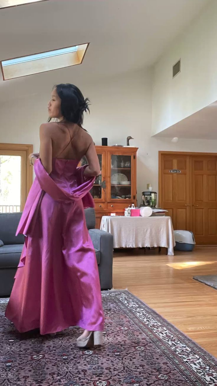 Gorgeous Pink A Line Beaded Prom Dress Long Evening Gowns