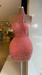 Sparkly Sequin Mini Prom Dress with Pearls and Beading