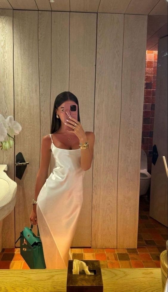 Satin Mesh Patchwork Spaghetti Strap Maxi Dress with Zipper