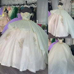 Luxury Quinceanera Ball Gown Prom Sweet 16 Dress with Applique Corset