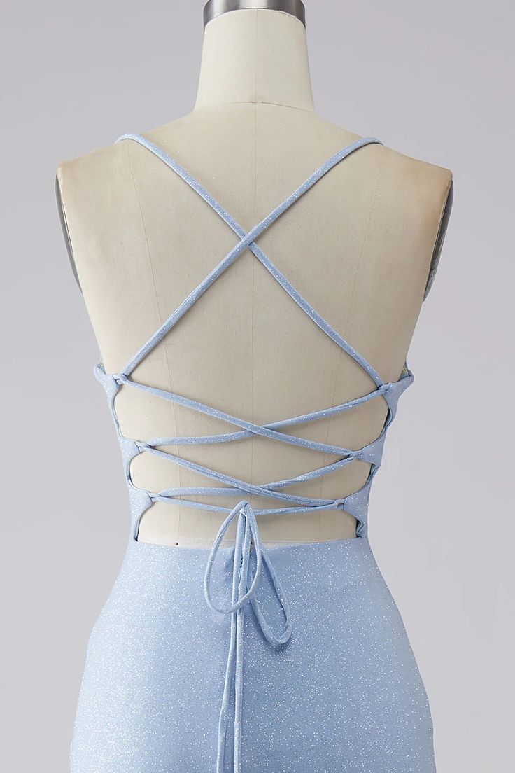 Light Blue Mermaid Long Prom Dress for Elegant Evening Parties